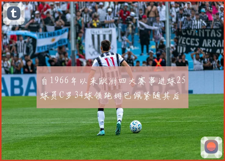自1966年以来欧洲四大赛事进球25球员C罗34球领跑姆巴佩紧随其后